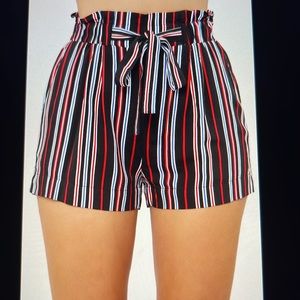 NEW! Multi- Colored Striped Shorts w/ Elastic Stretch Band in 1X